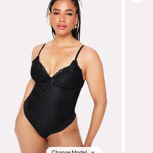 NWT Yitty Black Lace Thong Bodysuit, Size XL, never worn